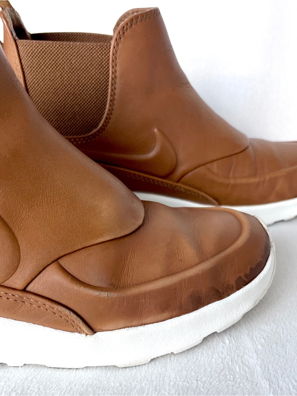 Nike Air Max Thea Mid Ale Brown Leather Chelsea Sneaker Boots Size 6.5 - Picture 7 of 11